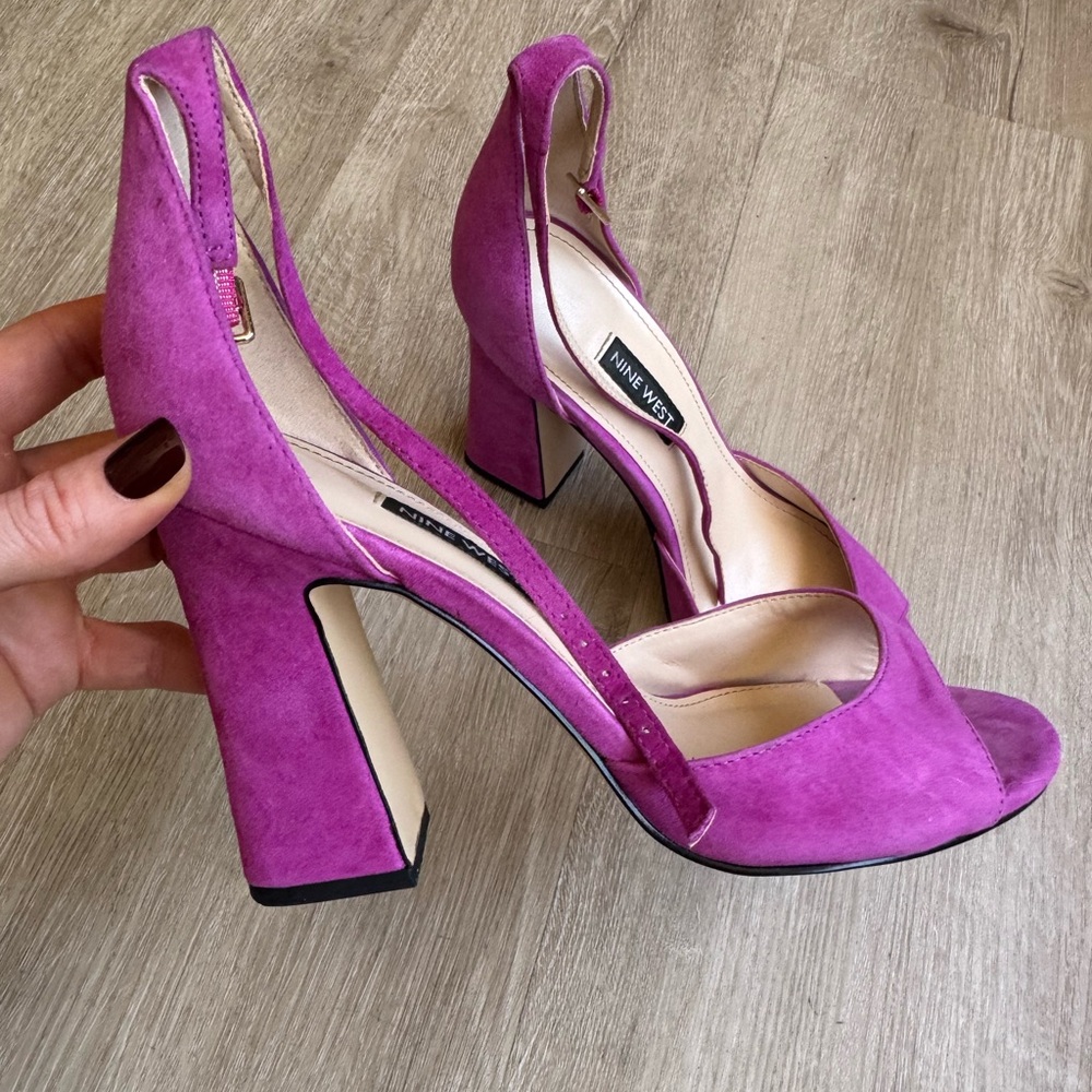 Nine West Fuchsia Suede Block Heels